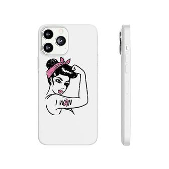 Womens Rosie Riveter I Won Awareness Breast Cancer Survivor Women Phonecase iPhone | Mazezy