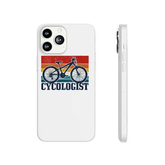 Womens Vintage Cycologist Mountain Bike Mtb Cycling Funny Gift V-Neck Phonecase iPhone | Mazezy UK