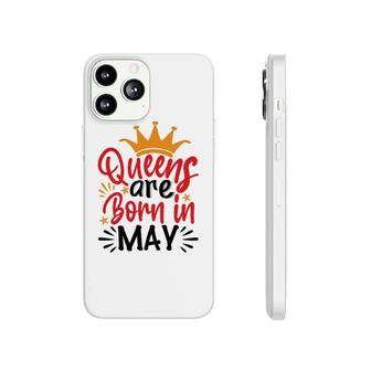 Yellow Crown Red Black Letters Design Queens Are Born In May Birthday Phonecase iPhone - Seseable