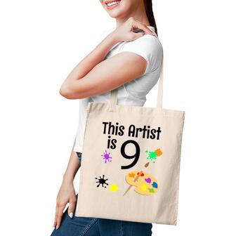 9 Years Old Art Painting Birthday Party 9Th Birthday Tote Bag | Mazezy