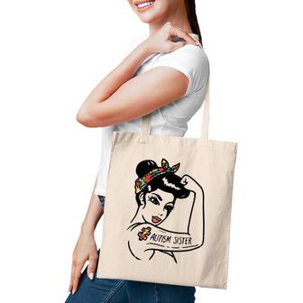 Autism Unbreakable Sister Autistic Awareness Girls Tote Bag | Mazezy