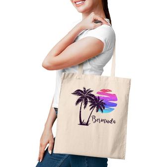 Bermuda Beach Lover Gift Palm Tree Paradise Vacation Vintage Tote Bag | Mazezy