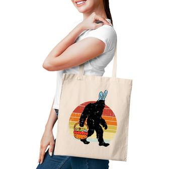 Bigfoot Sasquatch Bunny Easter Eggs Retro Men Women Kids Tote Bag | Mazezy