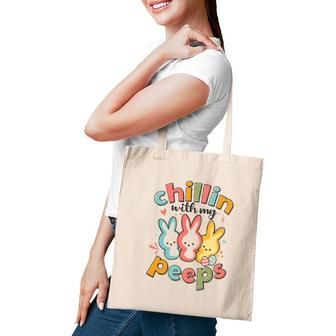 Chillin With My Peeps Bunny Easter Day Tote Bag | Mazezy