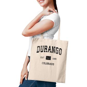 Durango Colorado Co Vintage Sports Design Black Print Tote Bag | Mazezy DE