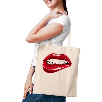 Enjoy Cool Women Graphic Lips Tee S Women Red Lips Fun Tote Bag | Mazezy