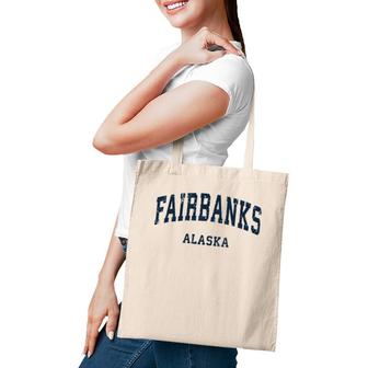 Fairbanks Alaska Ak Vintage Varsity Sports Navy Design Tote Bag | Mazezy