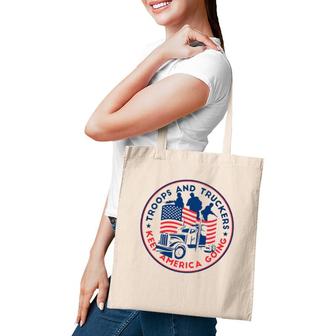 Freedom Convoy 2022 Troops And Truckers Keep America Going Tote Bag | Mazezy