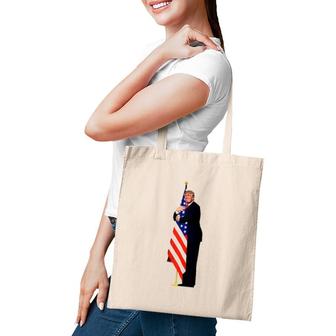 Funny Cute Trump Hug America Flag Raglan Baseball Tee Tote Bag | Mazezy