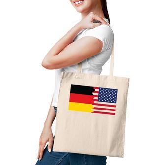 German American Half Germany Half America Flag Tote Bag | Mazezy