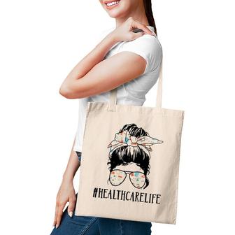 Healthcare Worker Nurse Life Messy Bun Girl Tote Bag | Mazezy