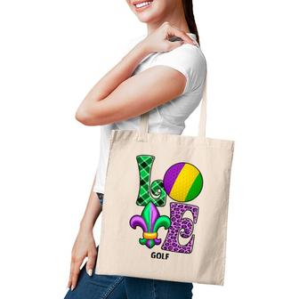 I Love Mardi Gras Golf Plaid Leopard Men Women Kids Tote Bag | Mazezy