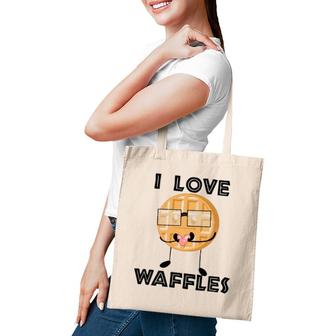 I Love Waffles Waffle Love Pun Tote Bag | Mazezy