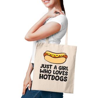 Just A Girl Who Loves Hot Dogs Tote Bag | Mazezy