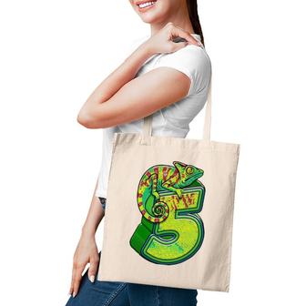 Kids 5 Years Old Lizard 5Th Birthday Party Chameleon Funny Tote Bag | Mazezy