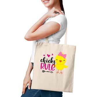Kids Chicks Rule Cute Chicken Baby Chicken Happy Easter Day Tote Bag