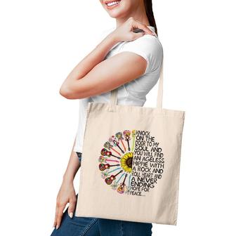 Knock On The Door To My Soul Funny Hippie Tote Bag | Mazezy