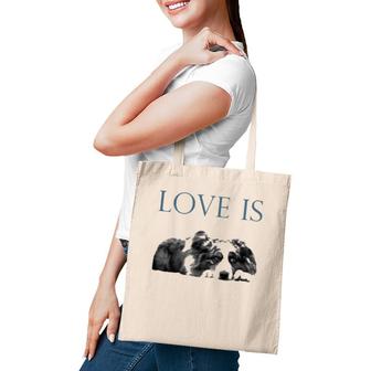 Love Is Aussi Australian Shepherd Tote Bag | Mazezy