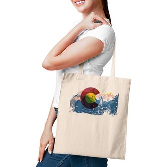 Love Vintage Colorado Flag Mountains Gift Design Idea Tote Bag | Mazezy