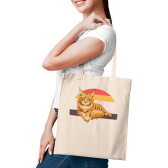Maine Coon Cute Cat Vintage Retro Tote Bag | Mazezy