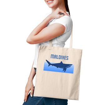Maldives Retro Shark Souvenir Tote Bag | Mazezy