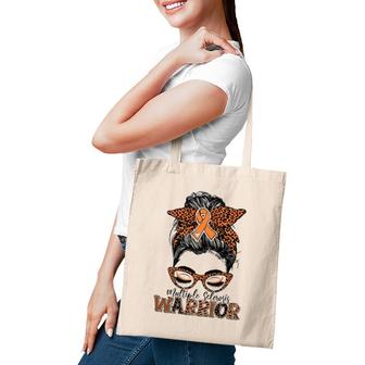 Multiple Sclerosis Ms Warrior Messy Bun Leopard Tote Bag | Mazezy