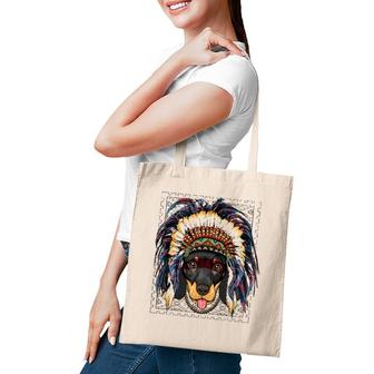 Native Indian Dachshund Native American Indian Dog Lovers Tote Bag | Mazezy