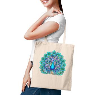 Peacock Bird Lover Illustration Animal Lover Tote Bag | Mazezy