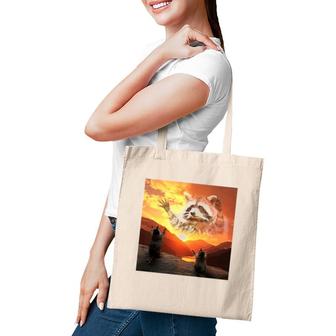Praise The Lord Raccoon Funny Meme Tote Bag | Mazezy