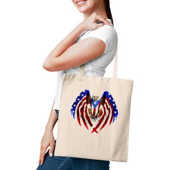 Puerto Rican American Flag Usa Eagleboricua Roots Tote Bag | Mazezy