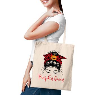 Pumpkin Queen Women Teen Girls Fall Halloween Graphic Tote Bag | Mazezy