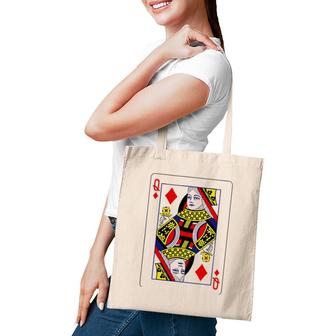 Queen Of Diamonds Playing Cards Tote Bag | Mazezy