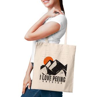 Retro Nature Lover Meme I Love Peeing Outside Hiking Camping Tote Bag | Mazezy