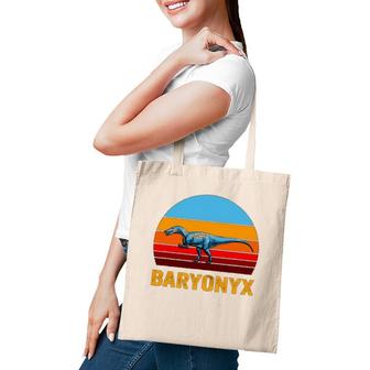 Retro Vintage Style Sunset Baryonyx Tote Bag | Mazezy