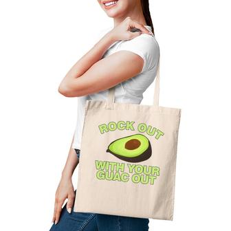 Rock Out With Your Guac Out Funny Avocado Tote Bag | Mazezy