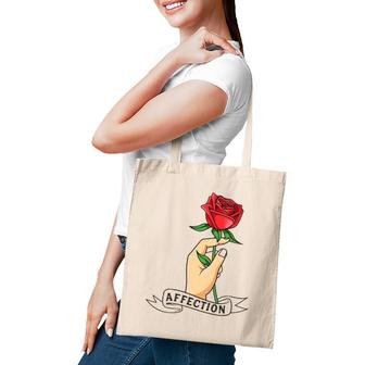 Rose Hand Affection Floral Novelty Tote Bag | Mazezy