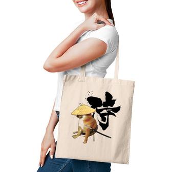 Samurai Cheems With Kanji Funny Meme Design Tote Bag | Mazezy