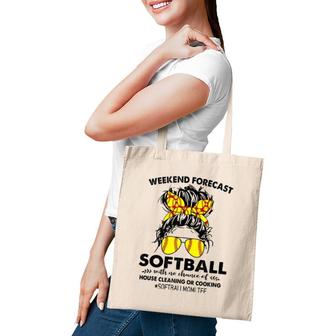 Softball With No Chance Of House Cleaning Or Cooking Messy Tote Bag | Mazezy