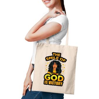 The Smile Of God Is Victory Melanin Women Juneteenth Queen Tote Bag | Mazezy