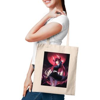 Waifu Anime Girl Aesthetic Japanese Demon Girl Moon Tote Bag | Mazezy