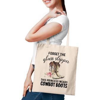 Womens Forget The Glass Slippers This Princess Wears Cowboy Boots V-Neck Tote Bag | Mazezy