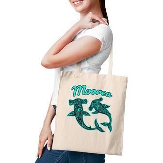 Womens Moorea Tribal Shark Graphic V-Neck Tote Bag | Mazezy