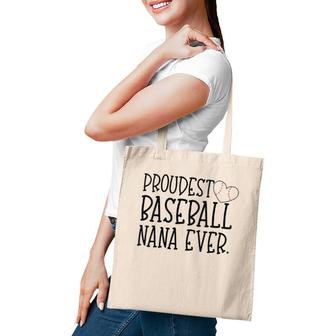 Womens Proudest Baseball Nana Ever Cute Baseball Player Grandson V-Neck Tote Bag | Mazezy