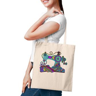 Womens Sewing S Quilting S Sewing Machine V-Neck Tote Bag | Mazezy