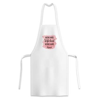Mom Hard Wife Hard Work Hard Repeat Vintage Mothers Day Apron - Seseable