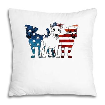 American Flag 4Th Of July Jack Russell Terrier Dog Lovers Pillow | Mazezy
