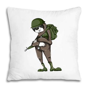 Army Sloth Animal Lover Pillow | Mazezy UK
