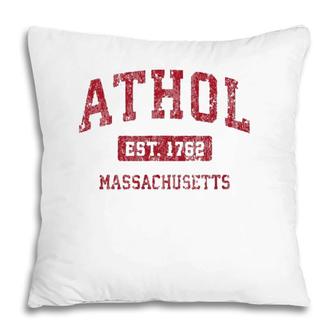 Athol Massachusetts Ma Vintage Sports Design Red Design Pillow | Mazezy