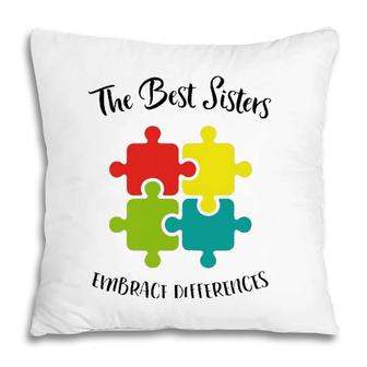 Autism Sister Awareness Day Autistic Gift For Sis Pillow | Mazezy