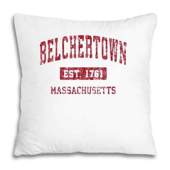 Belchertown Massachusetts Ma Vintage Sports Design Red Desig Pillow | Mazezy